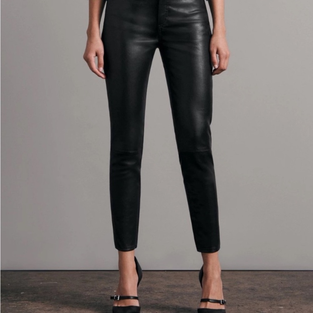 NWT Rag & Bone Nina High-Rise Skinny Black Leather Pants
size 23